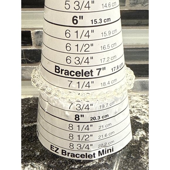 Clear Faux Quartz Crystal Beaded Stretch Bracelet - Picture 2 of 3